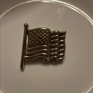 Gold American Flag Brooch